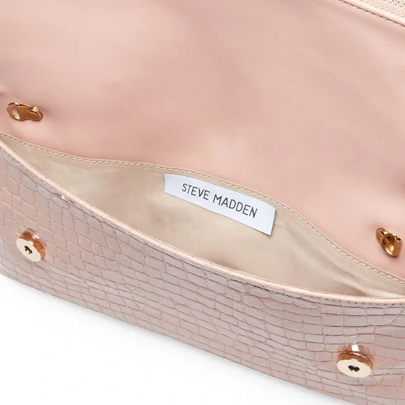 STEVE MADDEN - BPROTECT Crocodile Fold Over Purse Clutch - Picture 4 of 11